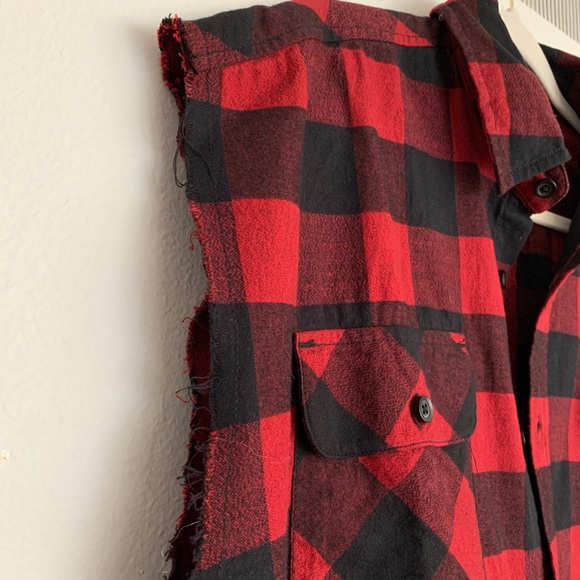 Fear of God FOG Sleeveless cutoff flannel longline - Picture 8 of 9